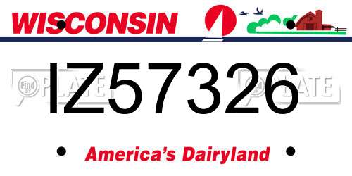 IZ57326 Wisconsin License Plate