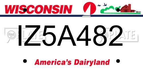 IZ5A482 Wisconsin License Plate