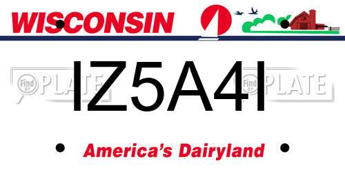 IZ5A4I Wisconsin License Plate