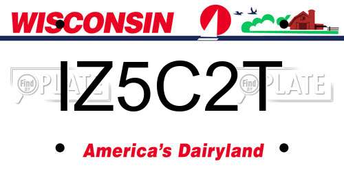 IZ5C2T Wisconsin License Plate