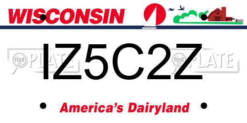 IZ5C2Z Wisconsin License Plate