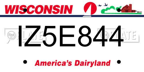 IZ5E844 Wisconsin License Plate