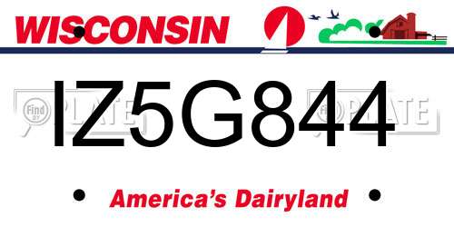 IZ5G844 Wisconsin License Plate