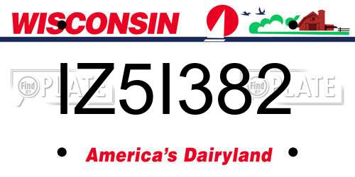 IZ5I382 Wisconsin License Plate