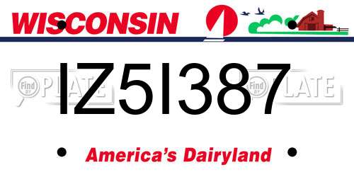 IZ5I387 Wisconsin License Plate