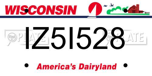 IZ5I528 Wisconsin License Plate