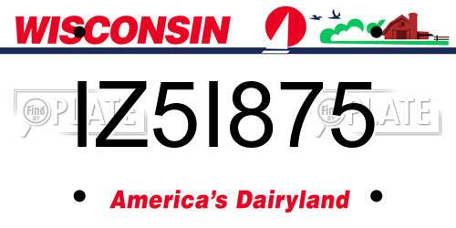 IZ5I875 Wisconsin License Plate