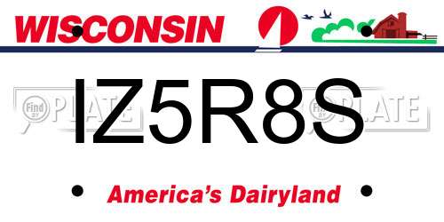 IZ5R8S Wisconsin License Plate