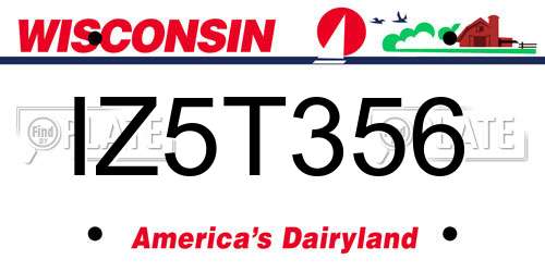 IZ5T356 Wisconsin License Plate
