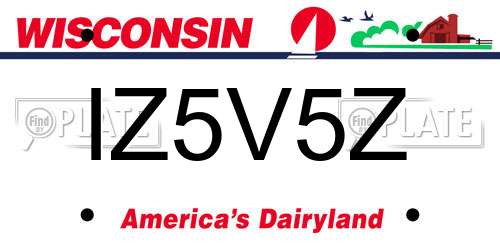 IZ5V5Z Wisconsin License Plate