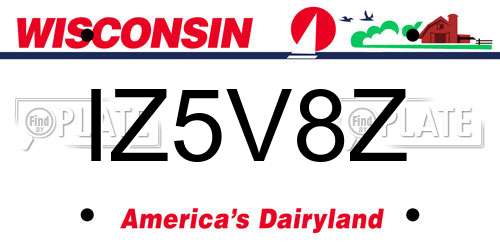 IZ5V8Z Wisconsin License Plate
