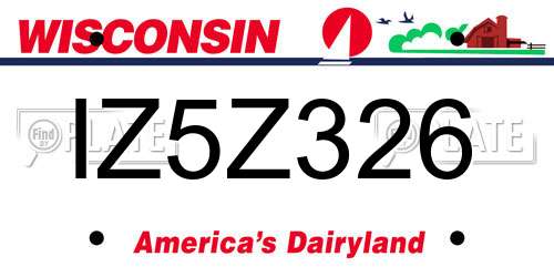 IZ5Z326 Wisconsin License Plate
