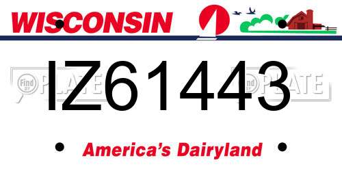 IZ61443 Wisconsin License Plate