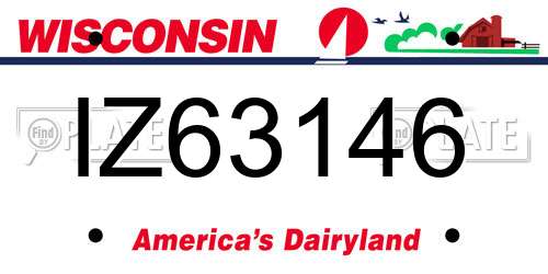 IZ63146 Wisconsin License Plate