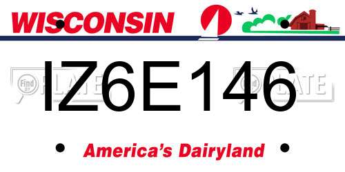 IZ6E146 Wisconsin License Plate