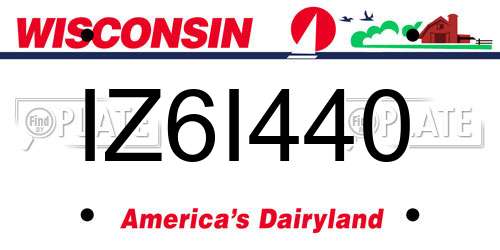 IZ6I440 Wisconsin License Plate