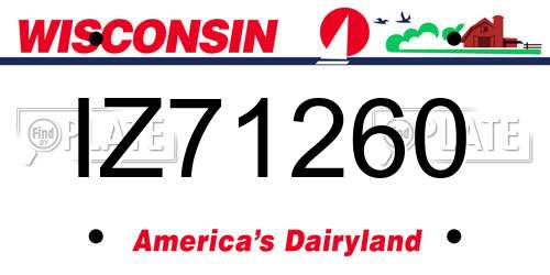 IZ71260 Wisconsin License Plate