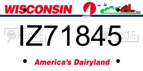 IZ71845 Wisconsin License Plate