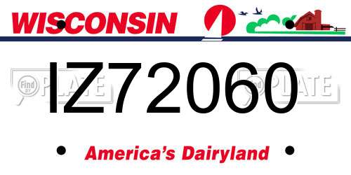 IZ72060 Wisconsin License Plate