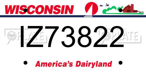 IZ73822 Wisconsin License Plate
