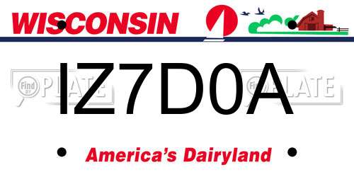 IZ7D0A Wisconsin License Plate
