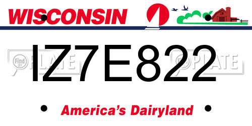 IZ7E822 Wisconsin License Plate