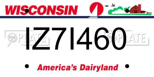IZ7I460 Wisconsin License Plate