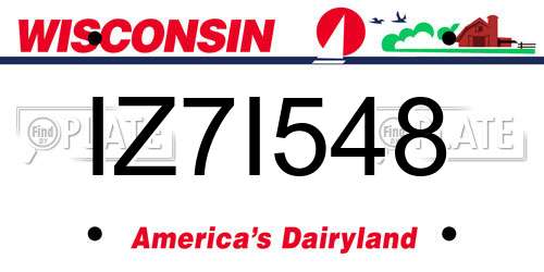 IZ7I548 Wisconsin License Plate