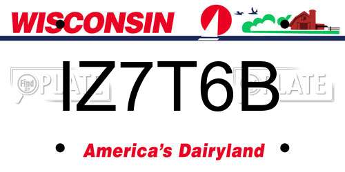 IZ7T6B Wisconsin License Plate