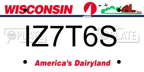 IZ7T6S Wisconsin License Plate