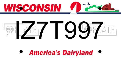 IZ7T997 Wisconsin License Plate