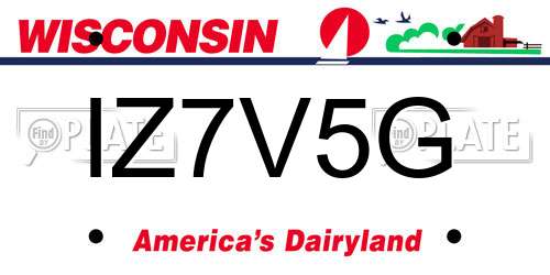 IZ7V5G Wisconsin License Plate