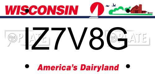 IZ7V8G Wisconsin License Plate