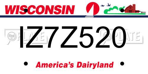 IZ7Z520 Wisconsin License Plate