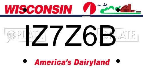 IZ7Z6B Wisconsin License Plate
