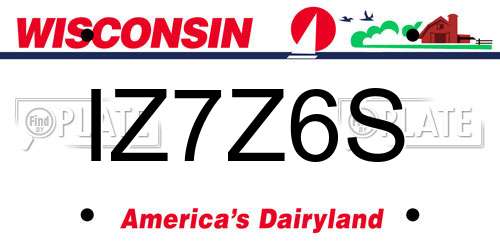 IZ7Z6S Wisconsin License Plate