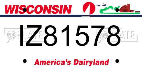 IZ81578 Wisconsin License Plate