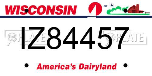 IZ84457 Wisconsin License Plate