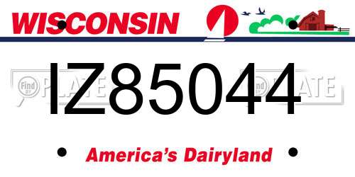 IZ85044 Wisconsin License Plate