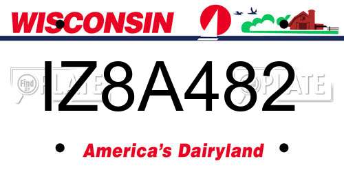 IZ8A482 Wisconsin License Plate