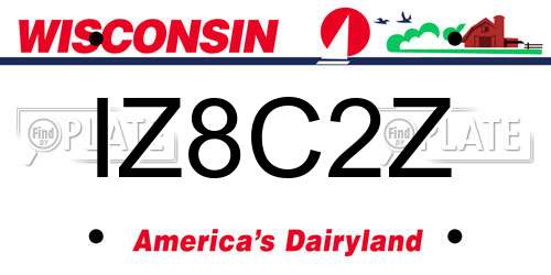 IZ8C2Z Wisconsin License Plate