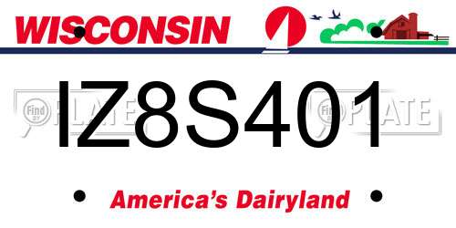 IZ8S401 Wisconsin License Plate