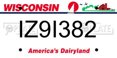 IZ9I382 Wisconsin License Plate