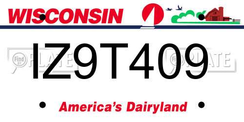 IZ9T409 Wisconsin License Plate