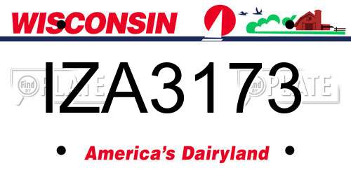 IZA3173 Wisconsin License Plate
