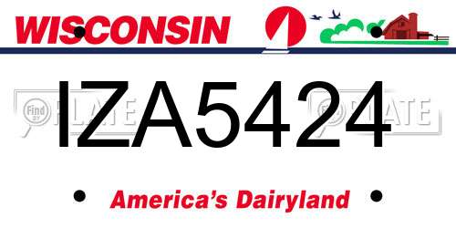 IZA5424 Wisconsin License Plate