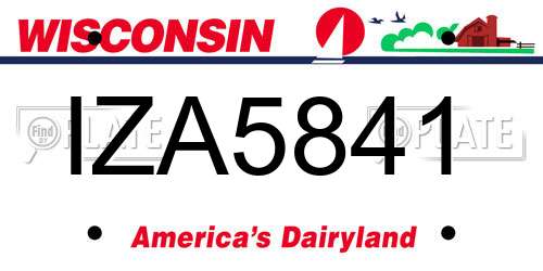 IZA5841 Wisconsin License Plate