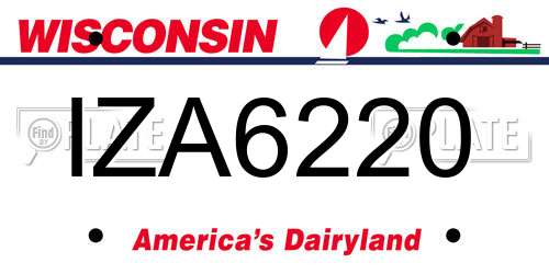 IZA6220 Wisconsin License Plate