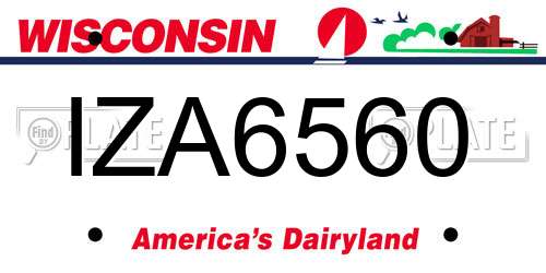 IZA6560 Wisconsin License Plate