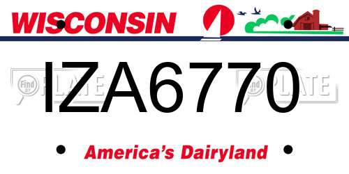 IZA6770 Wisconsin License Plate